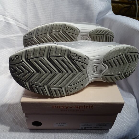 Easy Spirit Travel Time Slip on Mule Gray Silver Sparkle Snake Pattern Size 10m - Picture 7 of 8